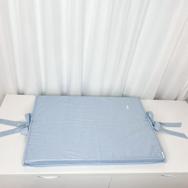 Trocador de Cômoda para Bebê Espuma 04 Linho Azul