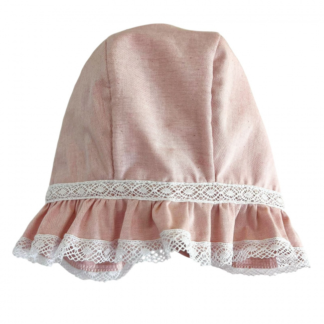 Vestido c/ Touca e Calcinha para Bebê Maria Joaquina Cogumelos Rosa