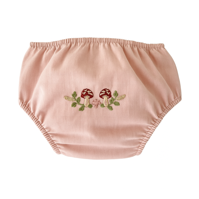 Vestido c/ Touca e Calcinha para Bebê Maria Joaquina Cogumelos Rosa