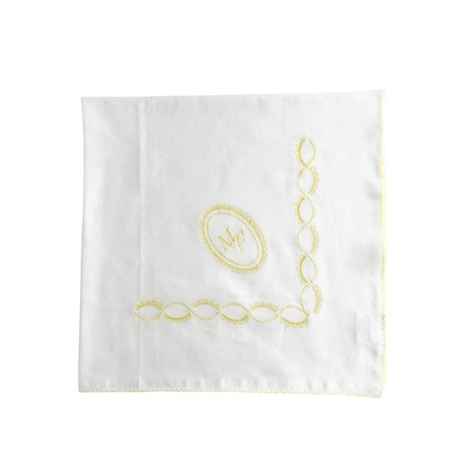 Vira Manta para Bebê Fustão Personalizado Maria Joaquina Brasão Amarelo