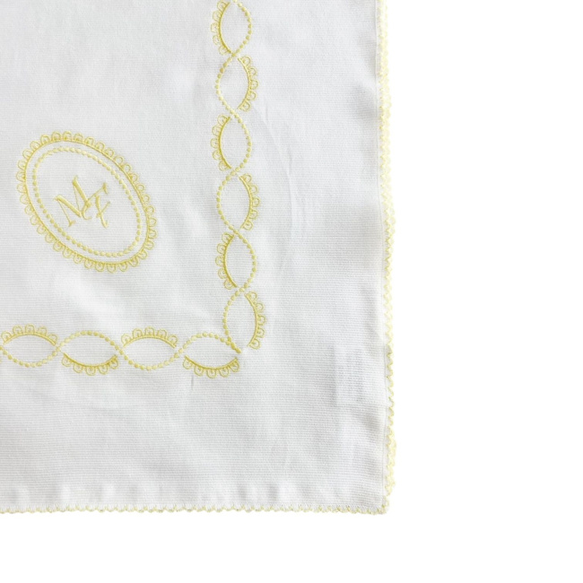 Vira Manta para Bebê Fustão Personalizado Maria Joaquina Brasão Amarelo