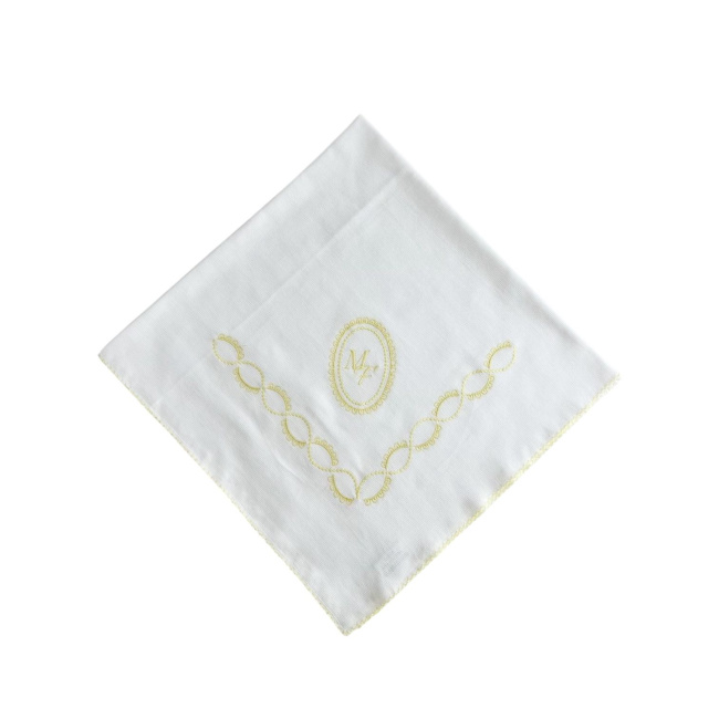 Vira Manta para Bebê Fustão Personalizado Maria Joaquina Brasão Amarelo