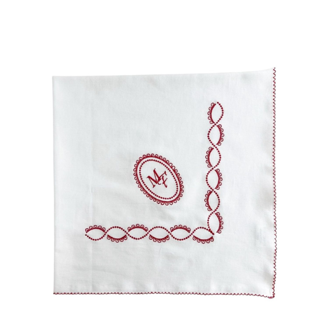 Vira Manta para Bebê Fustão Personalizado Maria Joaquina Brasão Vermelho