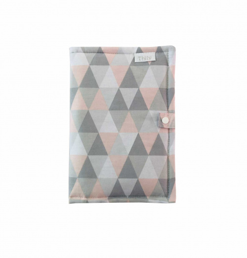 Capa Caderneta de Vacinação - Triângulo Rosa - 100% Algodão