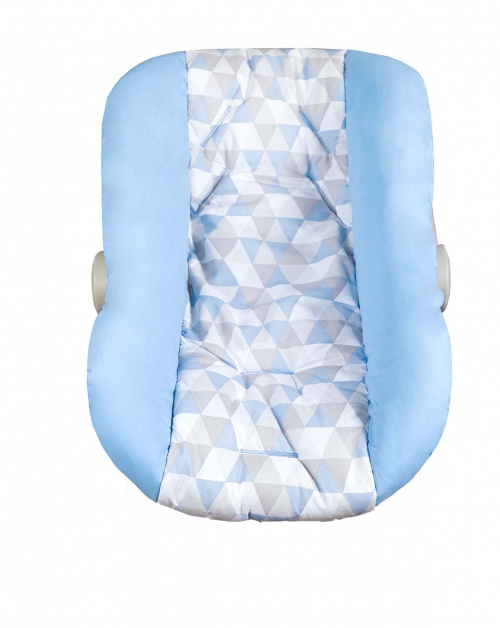 Capa para Bebê Conforto Triângulo Azul 100% Algodão 200 Fios