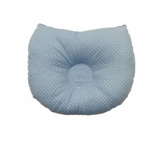 Travesseiro Cabeça Chata RN Poa Azul - 100% algodão