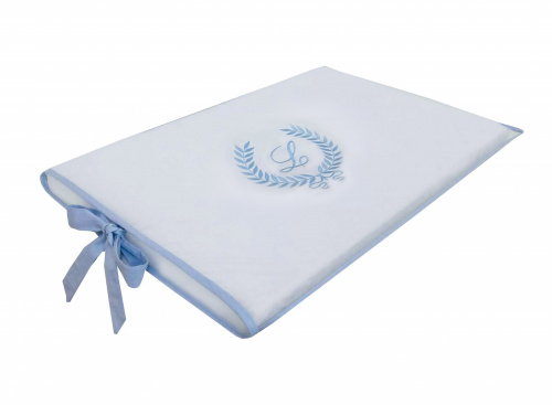 Trocador Reto de Nenê Atenas Personalizado - Branco com Azul Claro