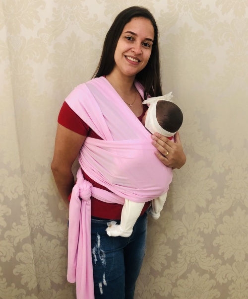 Wrap Sling Canguru para bebê-  100% Malha - Rosa