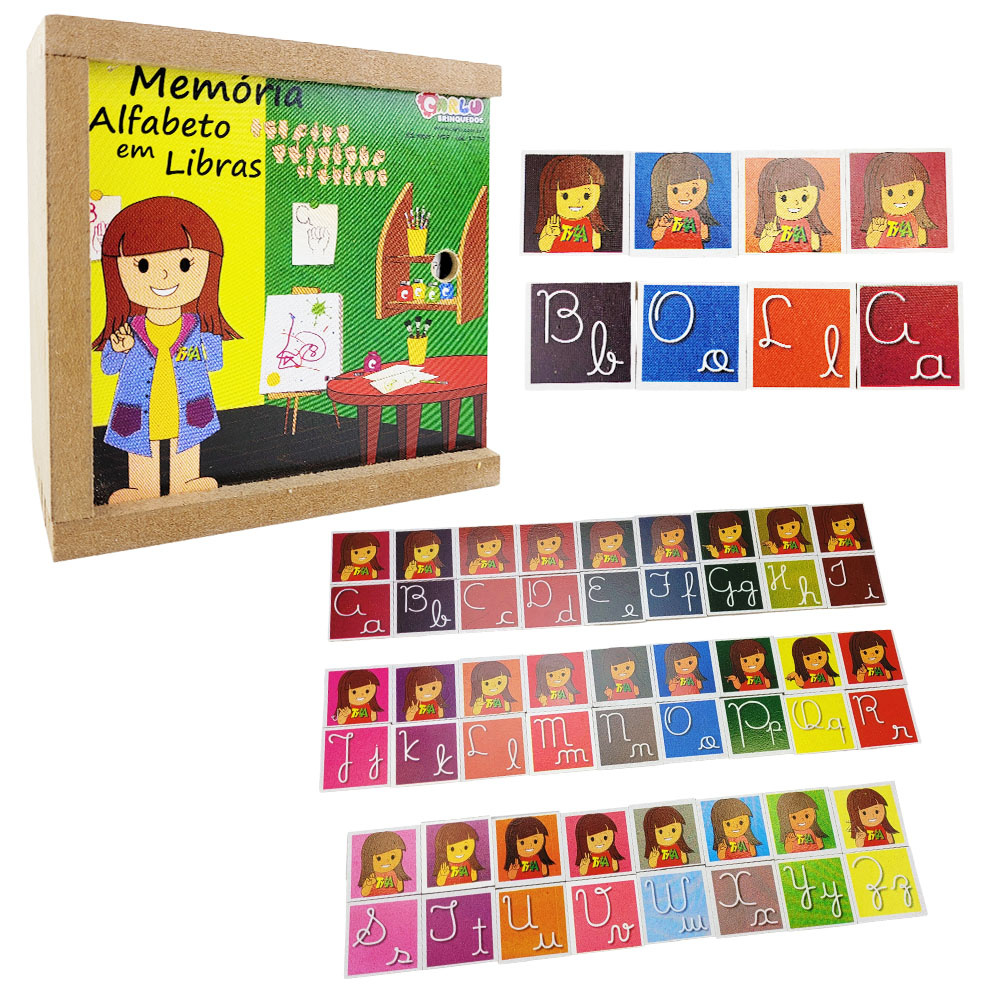 Kit 06 Jogos Educativos Infantil Pedagógico Memória Alfabeto