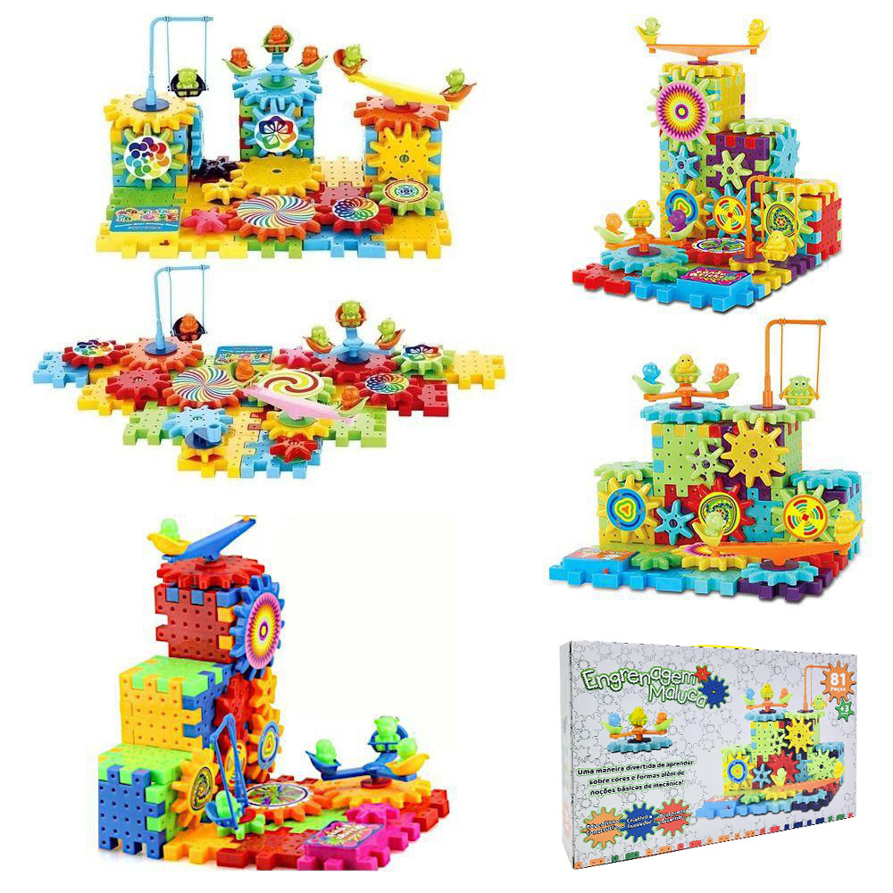 Blocos de Montar Infantil 84 peças Super Blocos Brinquedo