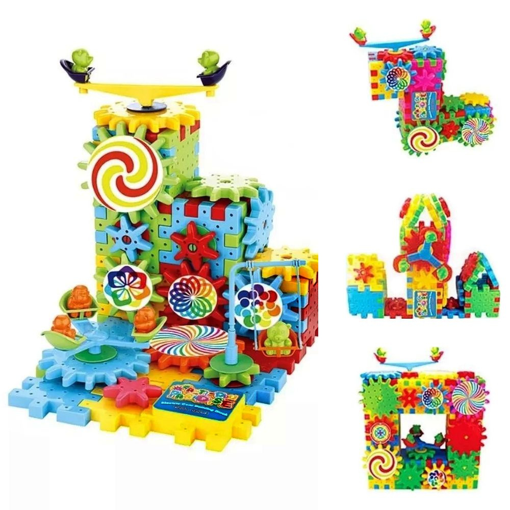 Brinquedo Educativo De Montar Infantil Engrenagem Com 63 Pçs - Colorido