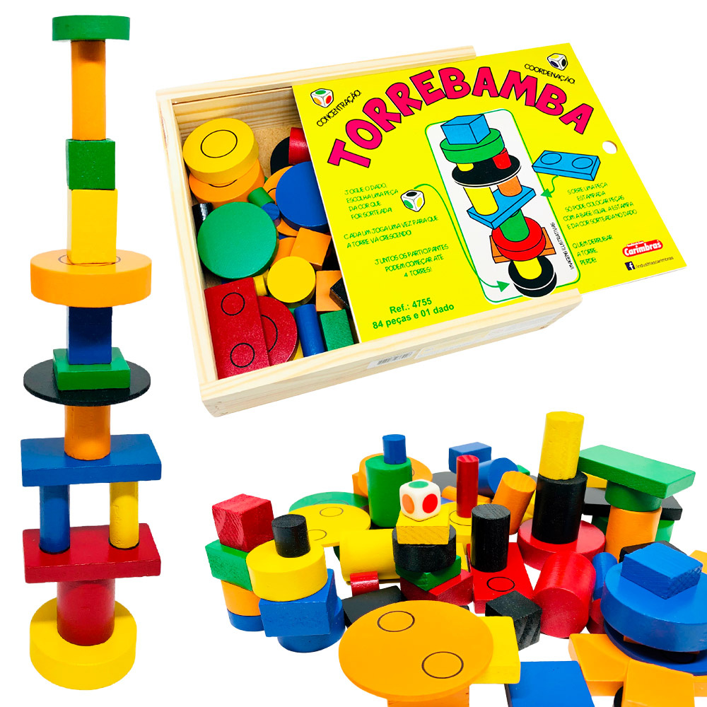 Brinquedo Educativo de Montar Madeira Infantil Torrebamba