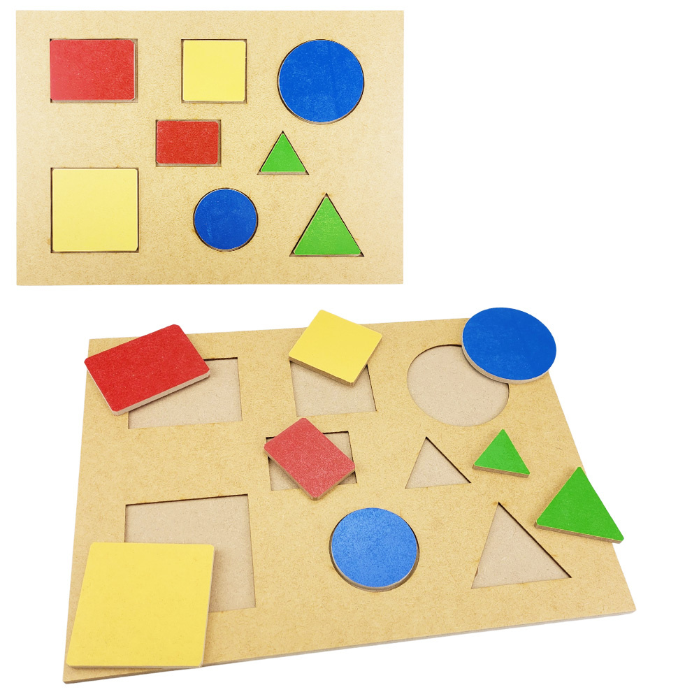 Jogo Educativo Infantil Forma Geometrica Brinquedo Mdf