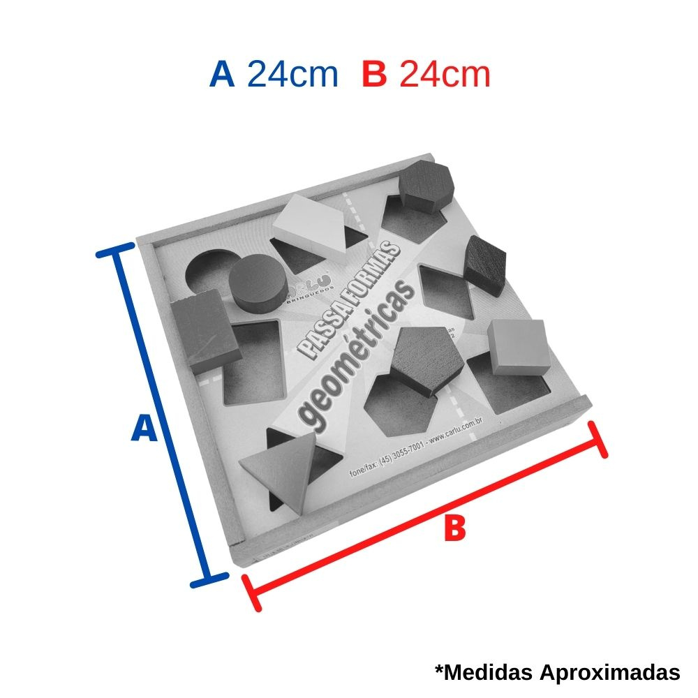 Encaixe Grande de Formas Geométricas com 8 Peças Educativo