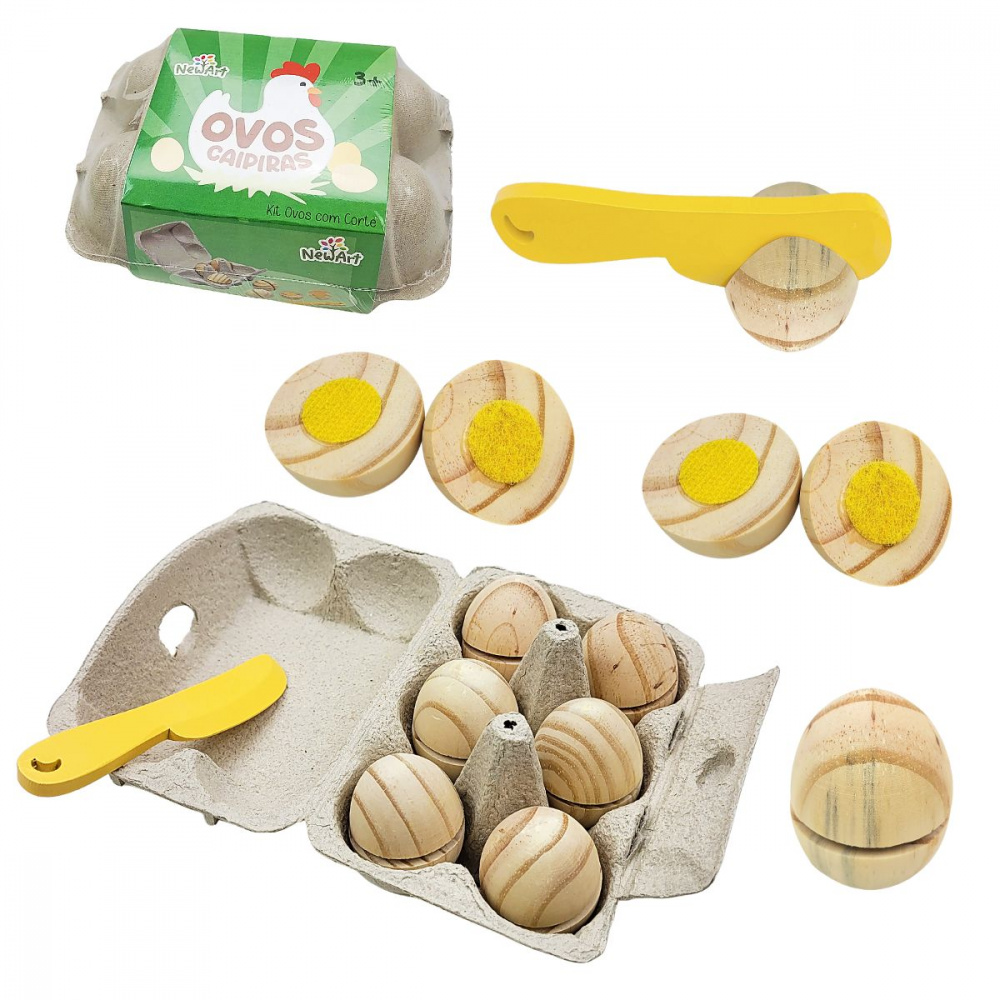 Comidinha de Brinquedo Kit Ovo de Brinquedo Comida Que Corta - Bambinno -  Brinquedos Educativos e Materiais Pedagógicos