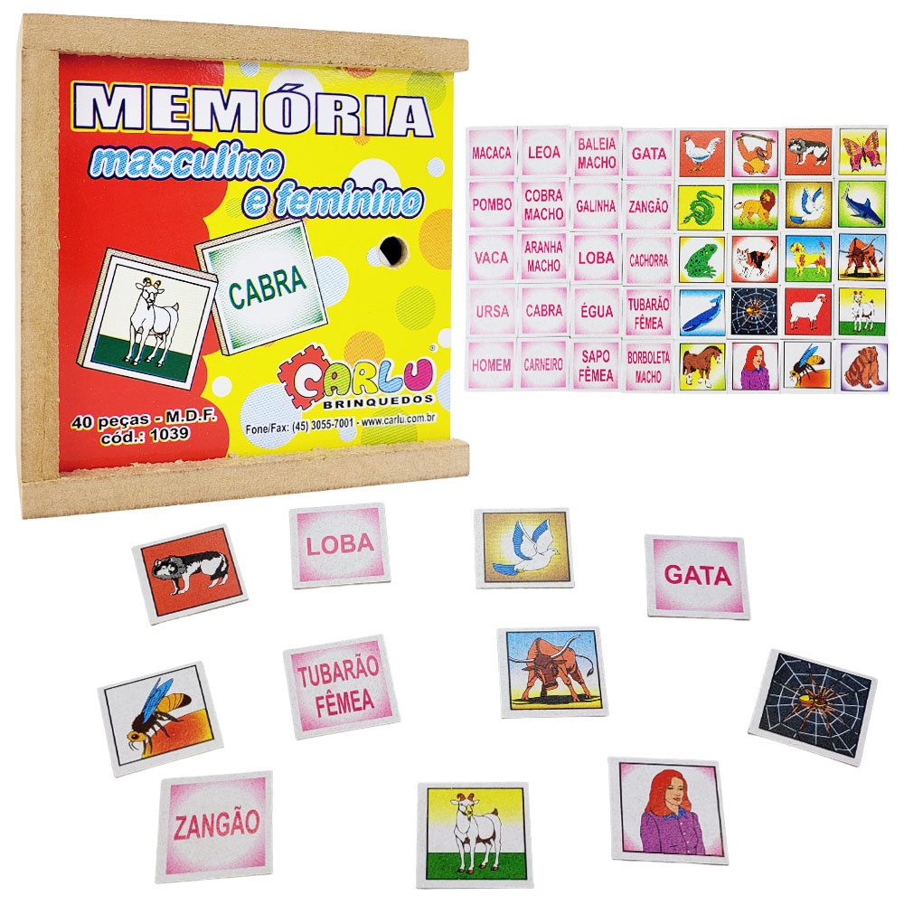 Brinquedo Educativos Kit 4 Jogos Da Memória Infantil Madeira