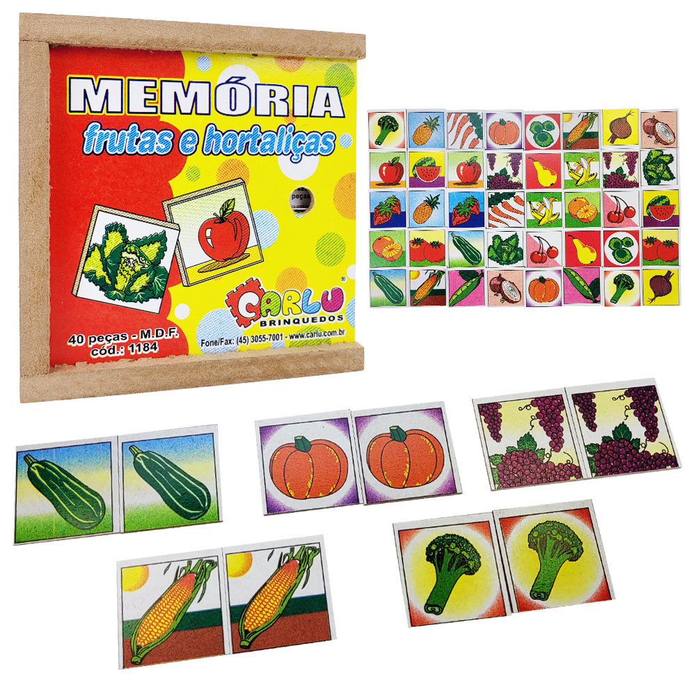 Jogo da Memória Frutas - Majoca Colorê Brinquedos Educativos