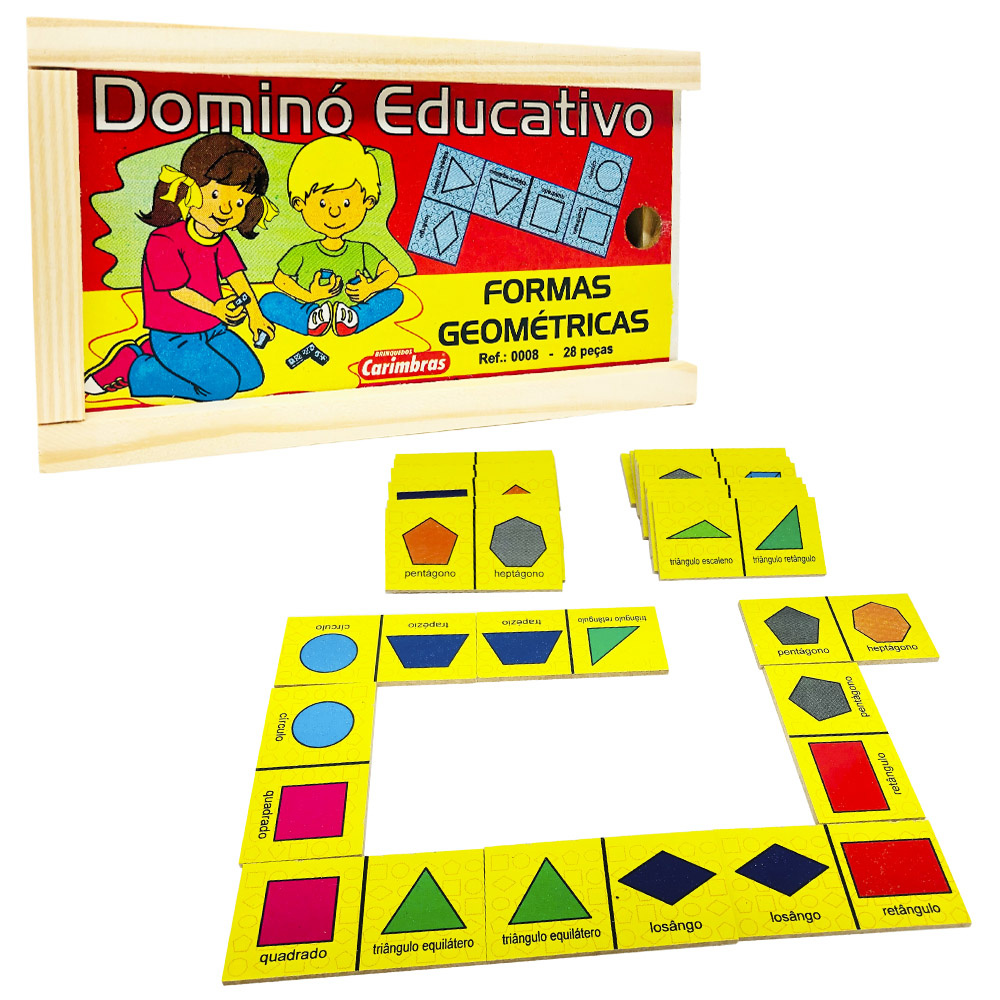 Jogo Educativo de Matemática Dominó de Formas Geométricas - Bambinno -  Brinquedos Educativos e Materiais Pedagógicos