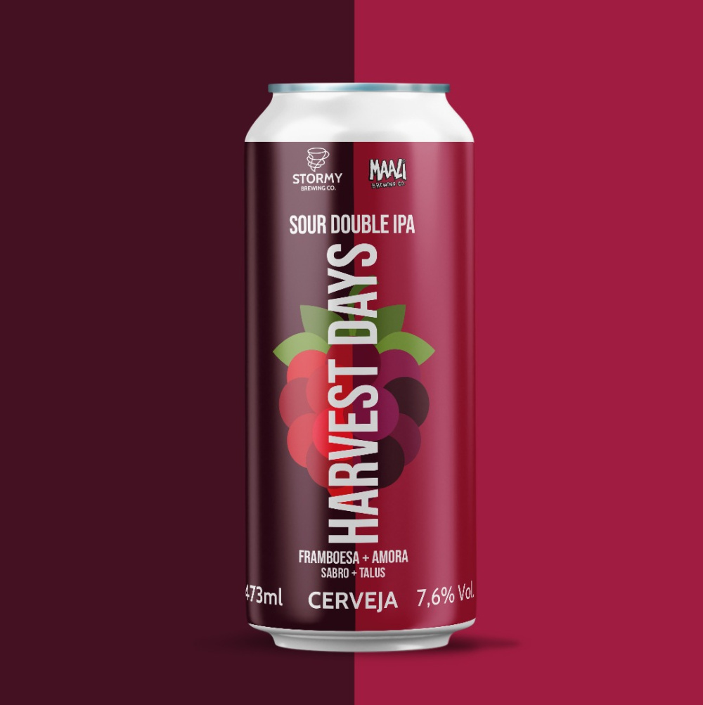 STORMY HARVEST DAYS SOUR DOUBLE IPA FRAMBOESA E AMORA 473 ML — cerveja artesanal não pasteurizada