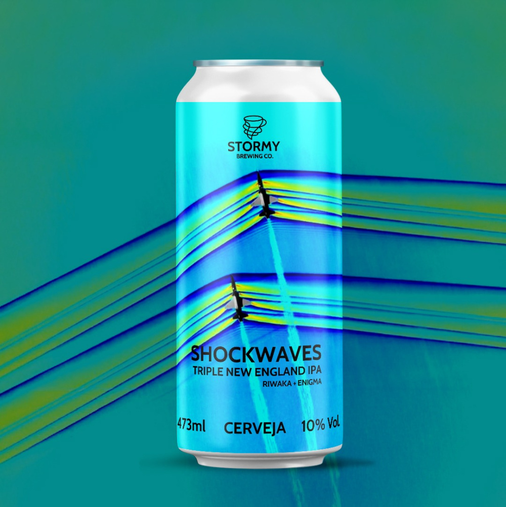 STORMY SHOCKWAVES TRIPLE NEW ENGLAND IPA 473ML — cerveja artesanal não pasteurizada