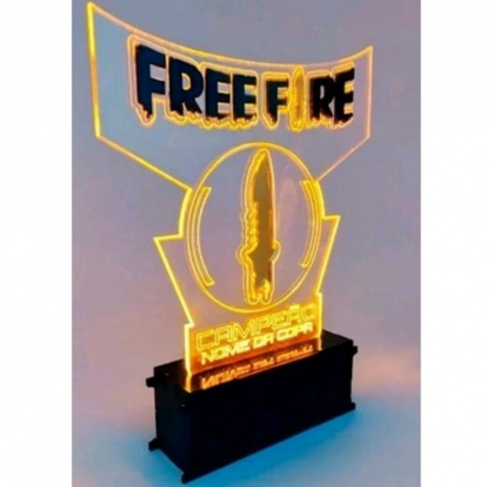 Luminária Ou Troféu Free Fire Personalizado Com Led 15x15cm - Net  Shope.com.br