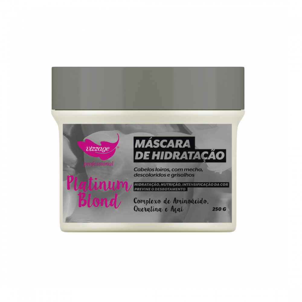 MÁSCARA CAPILAR PLATINUM BLOND 250G VIZZAGE BELEZA PARIS