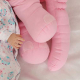 Almofada Travesseiro Elefante Bebê Malha 100% Algodão 67cm rosa