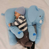 Almofada Elefante Bebê 100% Algodão 80cm azul