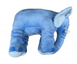 Almofada Travesseiro Elefante Bebê Pelúcia Azul Chevron 80cm Antialérgico Soninho