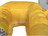 Almofada Travesseiro Elefante Pelúcia Amarelo Chevron 67cm Antialérgico Presentes Soninho