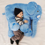 Almofada Travesseiro Elefante Pelúcia Bebê Dormir Azul 67cm