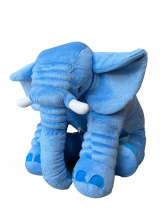 Almofada Travesseiro Elefante Pelúcia Bebê Dormir Azul 80cm Antialérgico Presentes Soninho