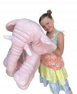 Almofada Travesseiro Elefante Pelúcia Bebê Dormir Rosa 67cm Antialérgico Soninho