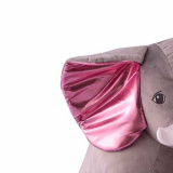 Almofada Travesseiro Elefante Pelúcia Cinza C/ Rosa 80cm