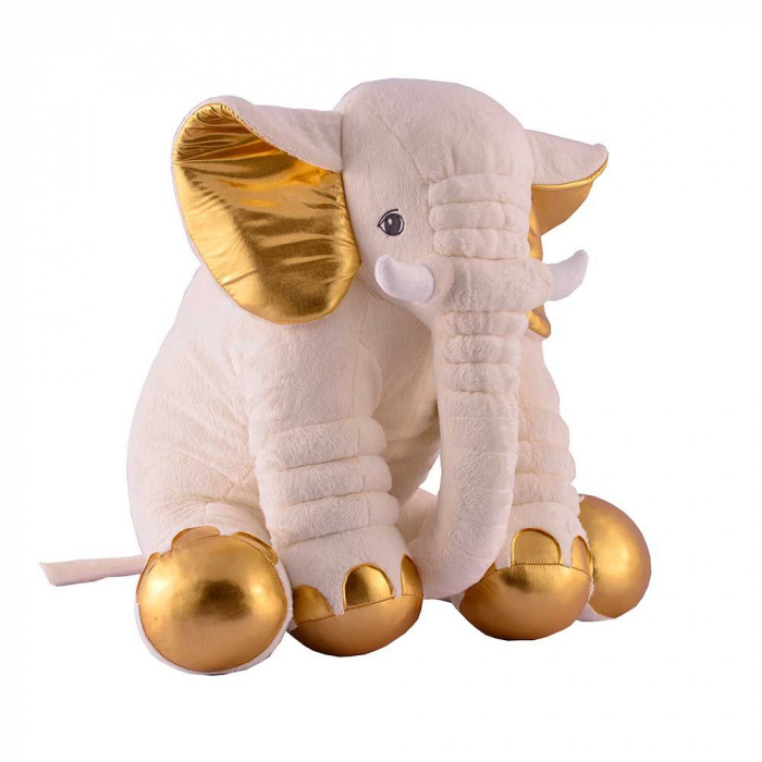 Almofada Elefante Off White C/ Dourado 80cm