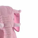 Almofada Travesseiro Elefante Pelúcia Rosa Metálico 80cm