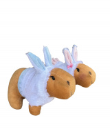 Kit Casal de Capivaras de Pelúcia P 25cm Coelhas Páscoa Filó Agenor