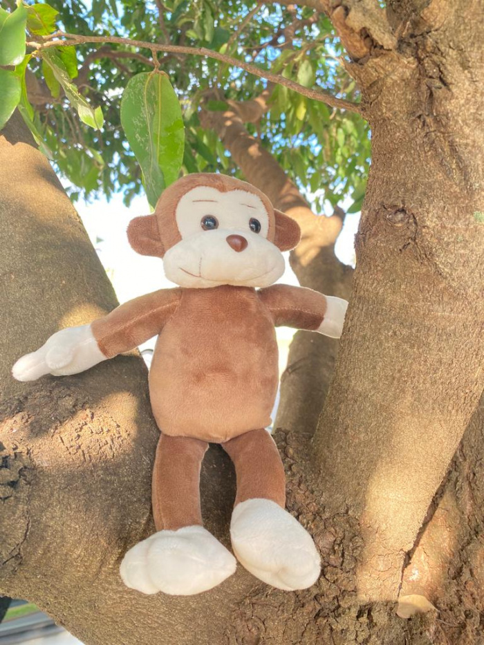 Macaco de Pelúcia Safari Mini Decoração Quarto Festa Infantil Presentes Nichos Antialérgicos