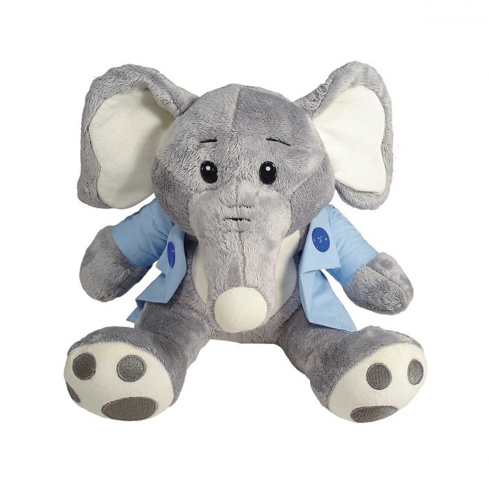 Elefante de Pelúcia Bumba Cinza e Azul