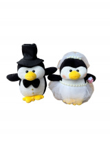 Pinguim Noiva de Pelúcia Antialérgico Decoração Quarto Festa Infantil Presentes