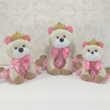 Trio de Ursas Princesas Enfeite de Mesa
