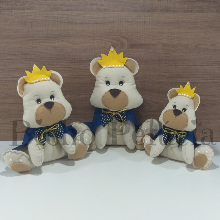 Trio de Ursos Príncipes Enfeite de Mesa