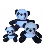 Trio Ursos Pandas de Pelúcia Antialérgico Presentes Nichos Quartos e Festas Infantis