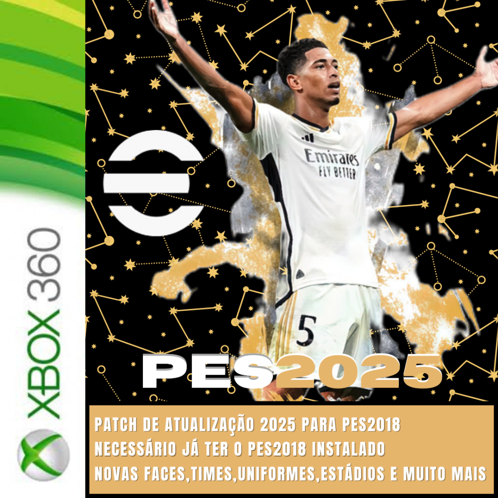 PATCH 2025 PARA PES 2018 - XBOX 360 - Black Games