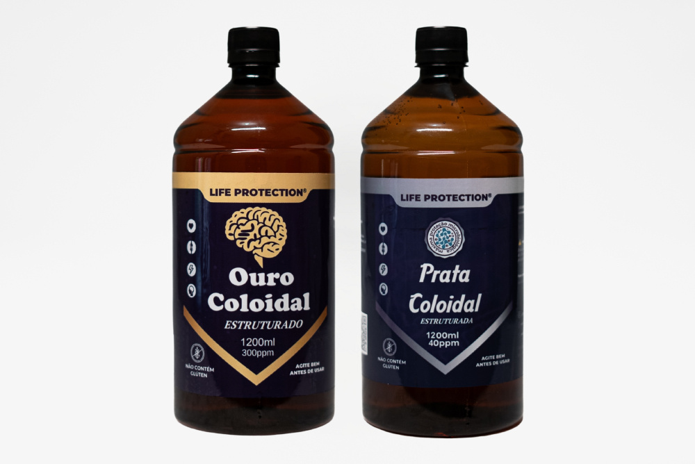 KIT - Ouro Coloidal Estruturado + Prata Coloidal Estruturada - 1200ml ...