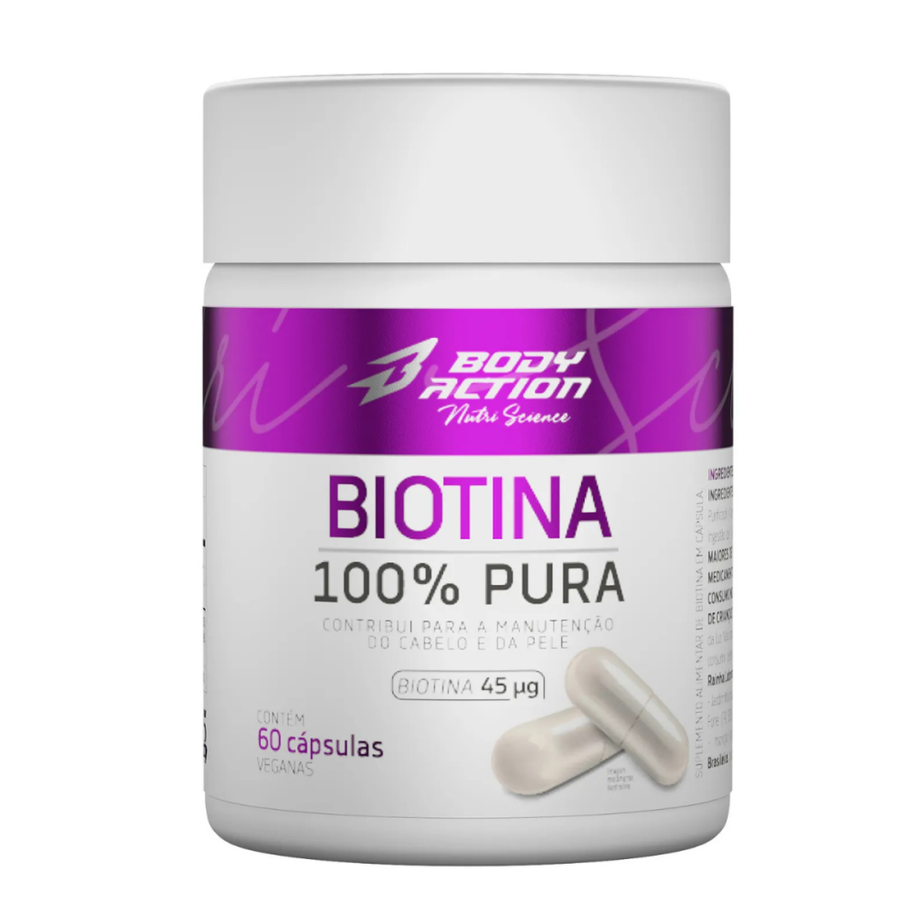Biotina 100% Pura Body Action 60 Cápsulas - Loja BMD
