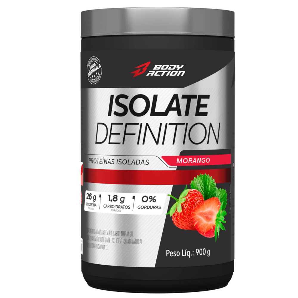 Whey Protein Isolate Definition Body Action Morango 900g - Loja BMD