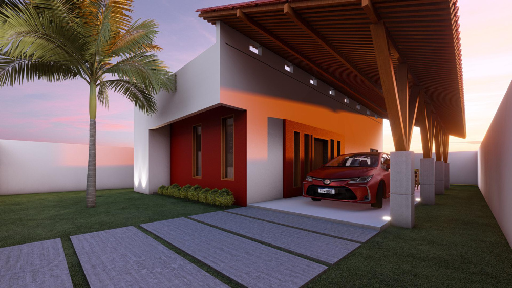Projeto de Casa com 2 Quartos ID - Bom Projeto Pronto