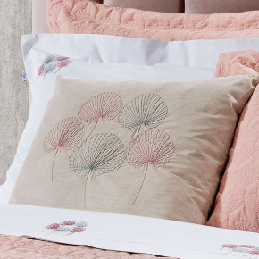 Almofada 45cm x 45cm Natureza 200 Fios 100% Poliéster 01 Peça - Rosa Chá