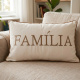 Almofada Bordada 50cm x 35cm 100% Algodão Alfabeto - Família